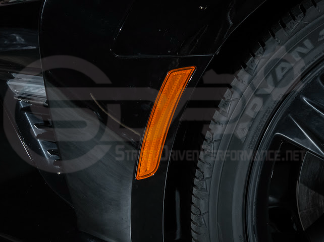 2016-2024 Chevrolet Camaro | Front Bumper Side Marker Lens w/ Amber LED Reflector Light Pair (Clear / Amber / Smoke)