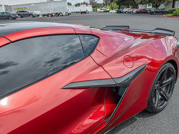 2023+ CHEVROLET CORVETTE C8 Z06/ E-RAY | CARBON FIBER SIDE FENDER VENT DOOR HANDLE TRIM PAIR