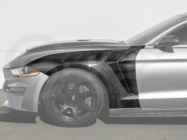 *IMPERFECTION / DISCOUNTED* 2018-2023 FORD MUSTANG S550 | GTD STYLE CARBON FIBER FRONT SIDE VENTED FENDERS
