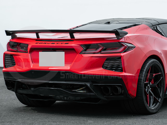 2020-Up Corvette C8 Stingray & Z51 |FaceliftedbRear Trunk High Wing Spoiler (Matte Black or Carbon Flash)
