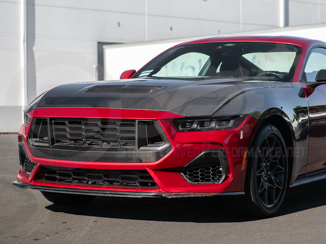 2024-Up Ford Mustang S650 | Factory Style CARBON FIBER Front Hood with Hood Vent (2 versions)