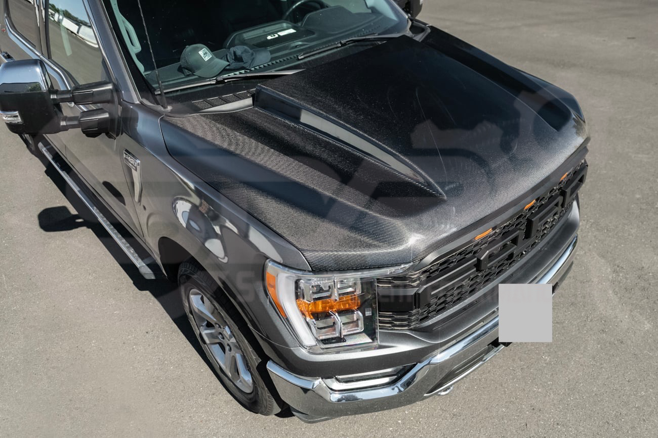 2021-UP FORD F-150 | SDP PERFORMANCE STYLE CARBON FIBER FRONT COWL HOOD