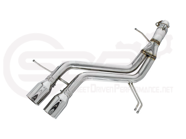 Hyundai Veloster Turbo exhaust axle back with dual 4-inch burnt or chrome tips, aftermarket muffler delete by Street Driven Performance.