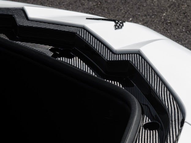 2020+ CHEVROLET CORVETTE C8 | FACTORY STYLE CARBON FIBER FRONT TRUNK TRIM KIT REPLACEMENT