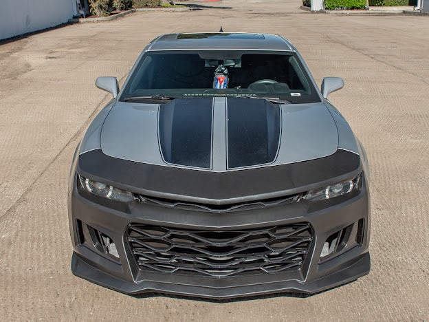 2014-2015 5th Gen Camaro - ZL1 Style Front Bumper Kit For Camaro Upper Lower Grille Badgeless W/O Fog Light