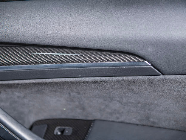 2020-UP TESLA MODEL 3 & Y CARBON FIBER INTERIOR DOOR TRIM PANEL COVER