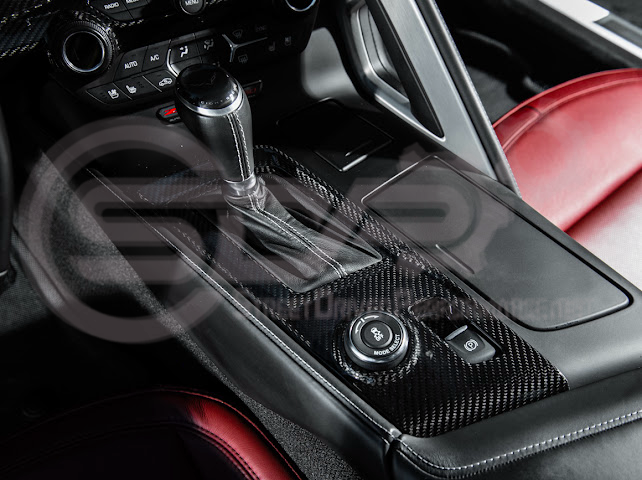 2014-2019 CHEVROLET CORVETTE C7 | FACTORY STYLE DRY CARBON FIBER CENTER CONSOLE SHIFTER TRIM PLATE COVER OVERLAY