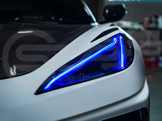 2020-Up Chevrolet Corvette C8 | Custom DRL Conversion Front Headlight Module Set Pair (Amber, Blue, Green, or Red)