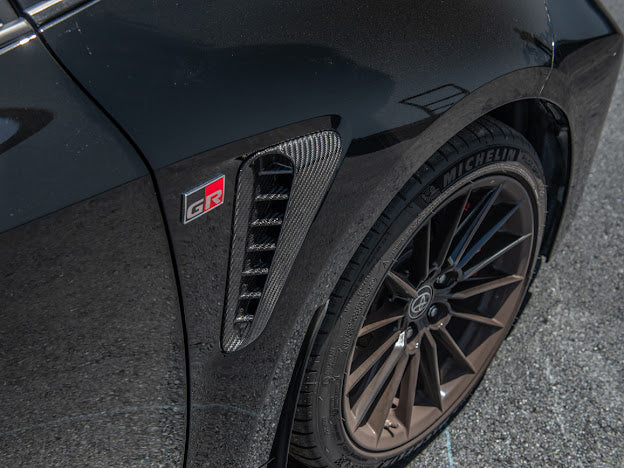 2023-UP TOYOTA GR COROLLA | FACTORY STYLE CARBON FIBER SIDE DOOR FENDER VENT TRIM REPLACEMENT (PAIR)