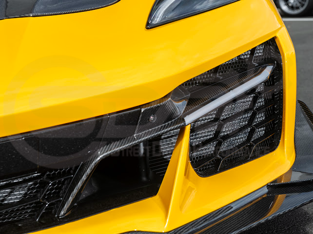 2023+ CHEVROLET CORVETTE C8 E-RAY & Z06 | FACTORY OEM STYLE GLOSSY BLACK FRONT RADIATOR MESH GRILLE GUARD