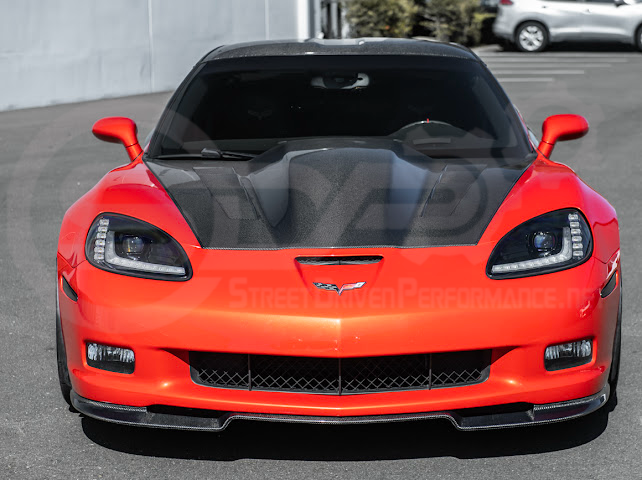 2005-2013 C6 Corvette - 427 /Grand Sport / Z06 / ZR1 | ZRA1 Style Front Splitter Lip Ground Effects (Carbon Fiber or Primer Black)