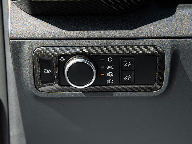 2024-Up Ford Mustang S650 | CARBON FIBER Interior Head Light Control Panel Trim Cover