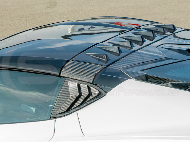 2020-Up Corvette C8 | SDP Performance Style Carbon Fiber Side Quarter Window Louver Sun Shade Cover