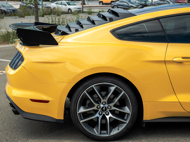 2015-2023 Ford Mustang S550 Coupe | MATTE BLACK Rear Window Louver Sun Shade Cover
