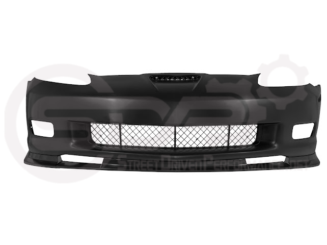 2005-2013 CHEVROLET CORVETTE C6 BASE | C6 ZR1 STYLE PRIMER BLACK FULL FRONT BUMPER CONVERSION KIT (Copy)