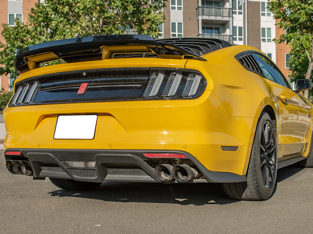 2015-17 FORD MUSTANG | GT350 STYLE REAR BUMPER QUAD TIPS DIFFUSER