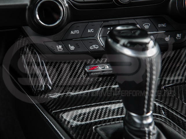 2014-2019 Corvette C7 | Carbon Fiber Center Console Bezel Cup Holder Trim Panel (Fits all Models)