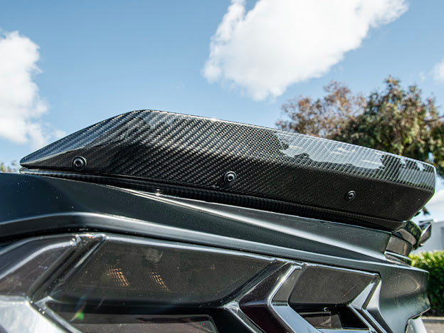 2023-Up CORVETTE C8 Z06 / E-RAY | CARBON FIBER REAR SPOILER WICKER BILL EXTENSION