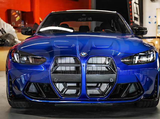 2021-Up BMW G80 M3 & G82 M4 W/ NO ACTIVE CRUISE CONTROL | CSL Style Carbon Fiber Front Kidney Grille Replacement