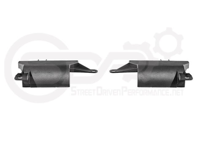 Pair of Chevrolet Corvette C8 underbody air deflector cooling duct scoops by Street Driven Performance, exterior trim for enhanced airflow.