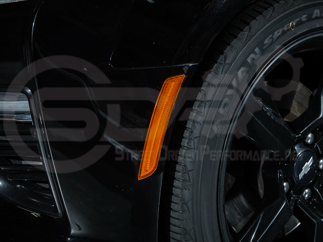 2016-2024 Chevrolet Camaro | Front Bumper Side Marker Lens w/ Amber LED Reflector Light Pair (Clear / Amber / Smoke)