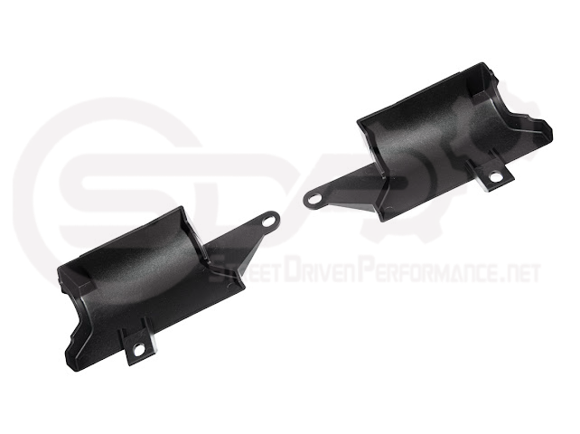 Pair of exterior underbody air deflector cooling duct scoops for 2020-up Chevrolet Corvette C8 by Street Driven Performance