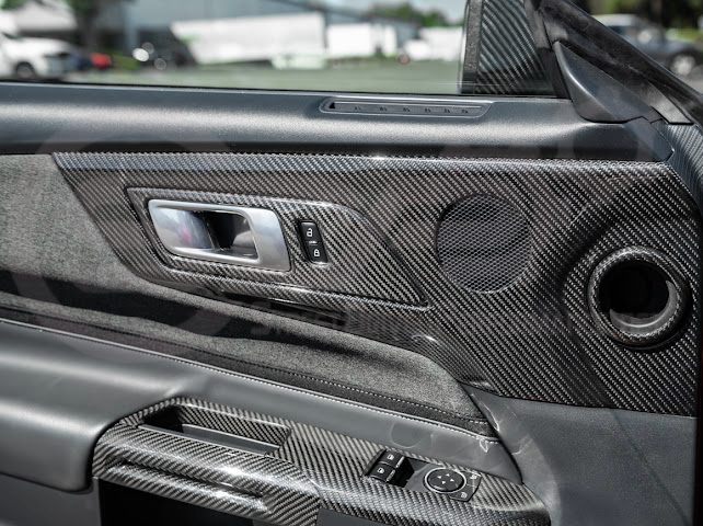 2024-Up Ford Mustang S650 | Factory Style Dry CARBON FIBER Interior Door Speaker Cover (Pair)