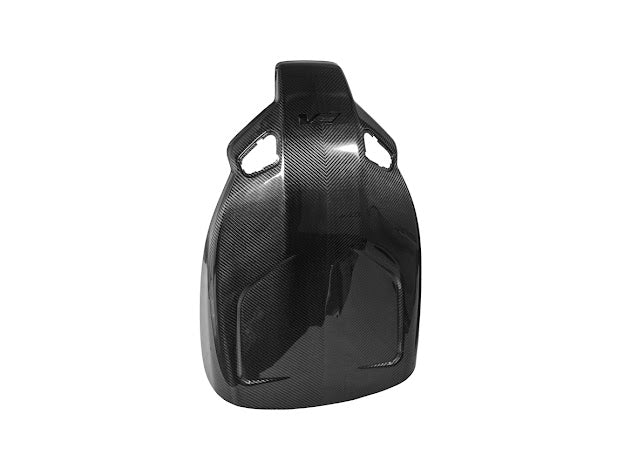 Cadillac ATS-V Sedan Recaro carbon fiber seat rear panel cover replacement, driver and passenger side, for 2016-2019 models.