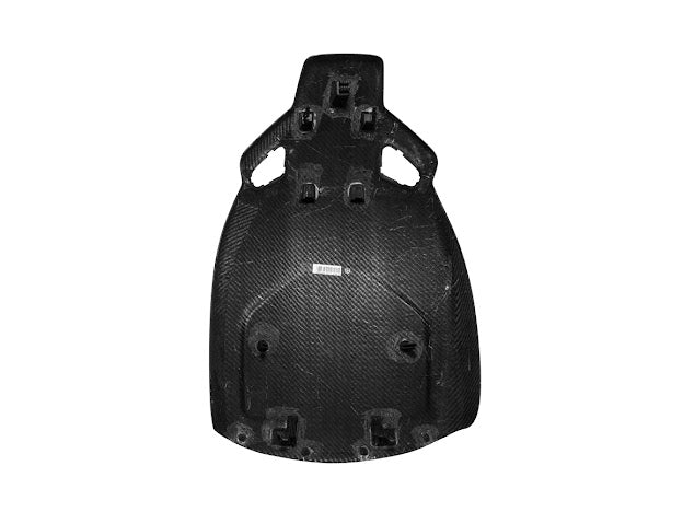 Cadillac ATS-V sedan Recaro carbon fiber seat rear panel cover replacement, driver and passenger side, with detailed stitching and finish