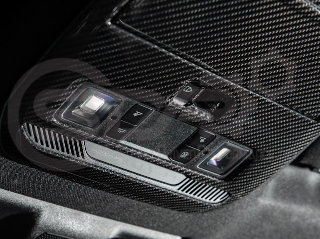 2021-Up Ford F-150 | Dry Carbon Fiber Overhead Console Front Map Lamp Frame Panel