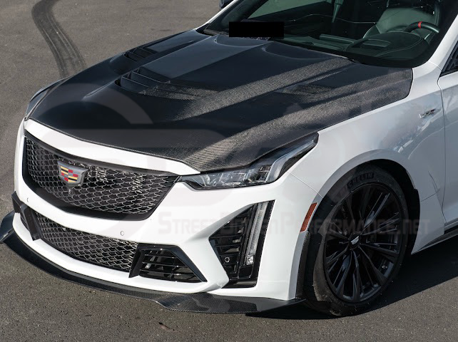 2022-2024 CADILLAC CT5-V BLACKWING SEDAN | CARBON FIBER FACTORY EXTENDED STYLE FRONT LIP SPLITTER GROUND EFFECTS