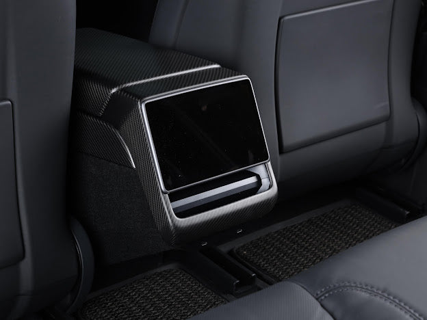 2024-UP TESLA MODEL 3 CARBON FIBER INTERIOR REAR DISPLAY FRAME COVER