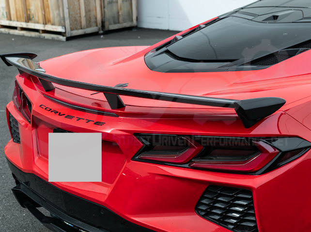 2020-Up Corvette C8 Stingray & Z51 |FaceliftedbRear Trunk High Wing Spoiler (Matte Black or Carbon Flash)