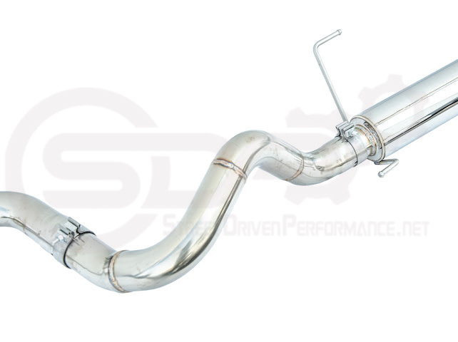 Toyota 4Runner cat-back exhaust system by Street Driven Performance with chrome or burnt blue tips, featuring turn-down exhaust tips.
