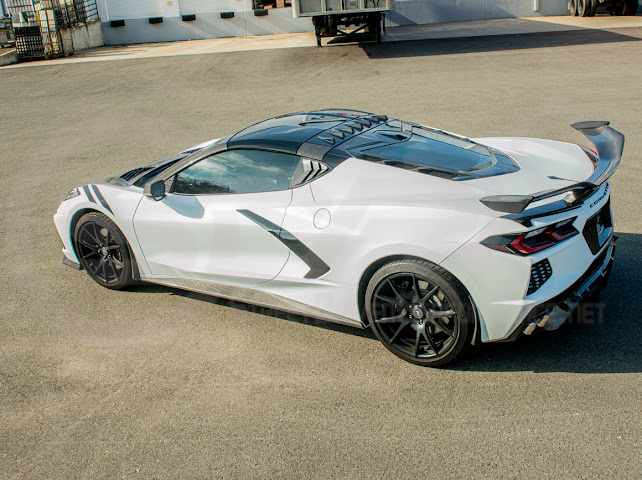 2020-Up Corvette C8 | SDP Performance Style Carbon Fiber Side Quarter Window Louver Sun Shade Cover