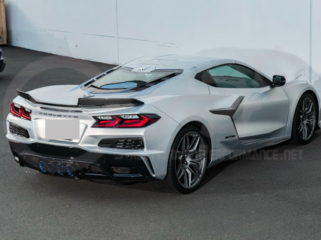 2023-Up CORVETTE C8 Z06 / E-RAY / ZR1 | Z06 FACTORY STYLE CARBON FIBER REAR SPOILER WING WITH 1.5 INCH EXTENDED WICKERBILL WINGLETS