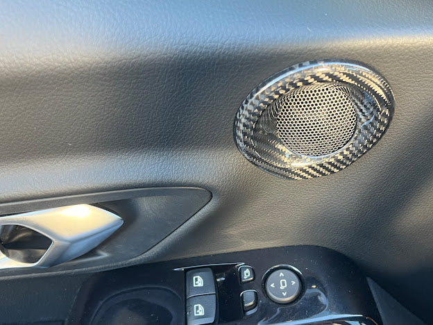 2020-Up Toyota GR Supra A90 A91 |Factory Style CARBON FIBER Inner Door Speaker Ring Trim Cover (Pair)