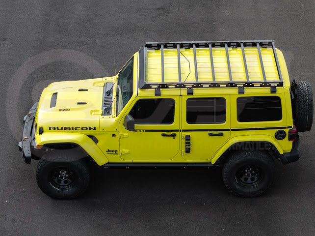 2018-UP JEEP WRANGLER JL & 2020-PRESENT JEEP GLADIATOR JT | CARBON STEEL BLACK TOP ROOF CARGO RACK (FULL & HALF LENGTH)