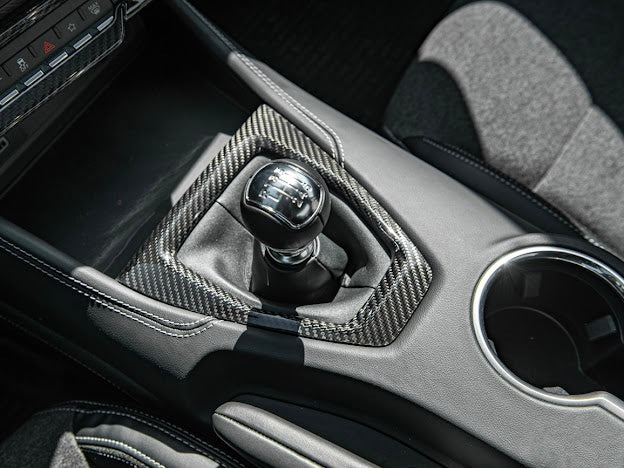 2024-Up Ford Mustang S650 | CARBON FIBER Interior Manual Gear Shift Panel Trim Cover