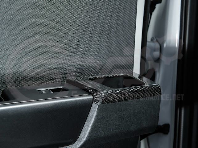 2021-UP FORD F-150 | FACTORY STYLE CARBON FIBER REAR DOOR TRIM ARMREST CUP HOLDER PANEL COVER