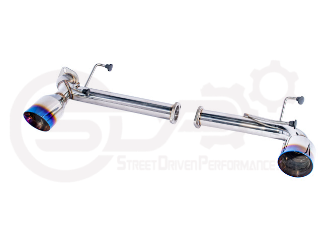 Street Driven Performance exhaust axle back for 2013-2021 Scion FR-S, Subaru BRZ, Toyota 86, with chrome or burnt blue tips.