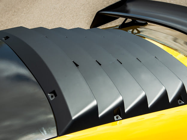 2015-2023 Ford Mustang S550 Coupe | MATTE BLACK Rear Window Louver Sun Shade Cover