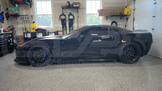Carbon fiber rear trunk lid wing spoiler for 2005-2013 Chevrolet Corvette C6, aggressive style by Street Driven Performance.