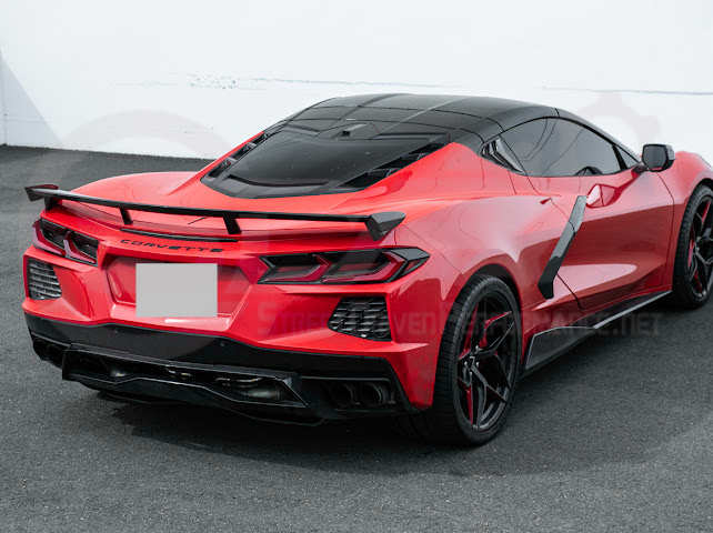 2020-Up Corvette C8 Stingray & Z51 |FaceliftedbRear Trunk High Wing Spoiler (Matte Black or Carbon Flash)
