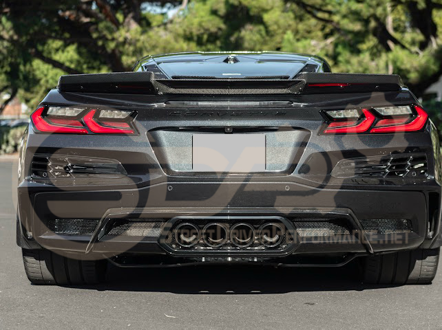 2023-Up CORVETTE C8 Z06 / E-RAY | CARBON FIBER REAR SPOILER WICKER BILL EXTENSION