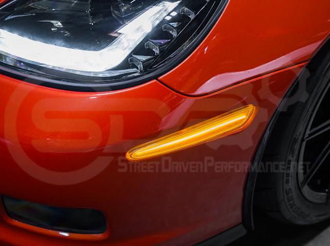2005-2013 Chevrolet Corvette C6 | Amber Light LED Side Fender Markers Pair (Front and / or Rear) {Clear, Amber, Red, or Smoke Lenses}