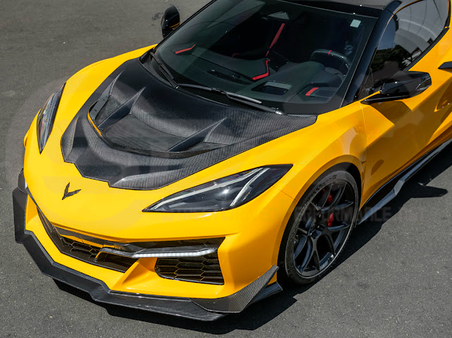 2023+ CHEVROLET CORVETTE C8 Z06 & E-RAY | Z07 PERFORMANCE PACKAGE CARBON FIBER LIP SPLITTER GROUND EFFECTS WITH NO DRILL CANARDS
