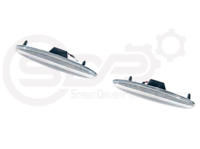 1997-2004 Chevrolet Corvette C5 | Rear Bumper Clear / Red / Black Lens Red LED Side Marker Lights Pair