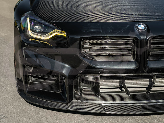 2023-Up BMW G87 M2 | TR Style 3PCS Carbon Fiber Front Bumper Splitter Lip Ground Effects