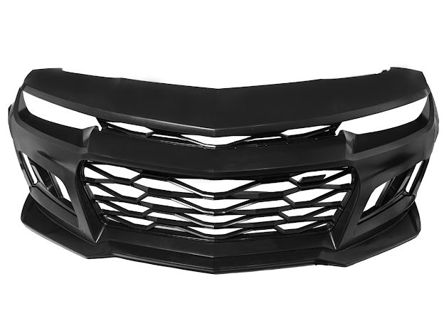 2014-2015 5th Gen Camaro - ZL1 Style Front Bumper Kit For Camaro Upper Lower Grille Badgeless W/O Fog Light